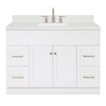 Hamlet 48" Free Standing Single Basin Vanity Set with Cabinet, Quartz Vanity Top, and Rectangular Bathroom Sink