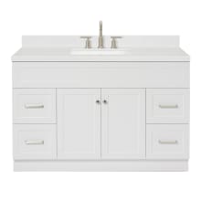 Hamlet 54" Free Standing Single Basin Vanity Set with Cabinet, Quartz Vanity Top, and Rectangular Bathroom Sink