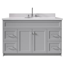 Hamlet 55" Free Standing Single Basin Vanity Set with Cabinet and Marble Vanity Top