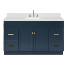 Hamlet 60" Free Standing Single Basin Vanity Set with Cabinet, Quartz Vanity Top, and Rectangular Bathroom Sink