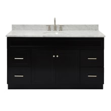 Hamlet 61" Free Standing Single Basin Vanity Set with Cabinet and Marble Vanity Top