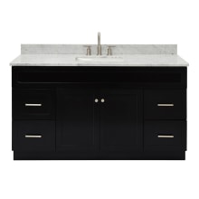 Hamlet 61" Free Standing Single Basin Vanity Set with Cabinet and Marble Vanity Top