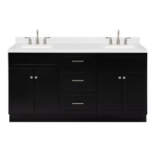 Hamlet 66" Free Standing Double Basin Vanity Set with Cabinet, Quartz Vanity Top, and Rectangular Bathroom Sinks