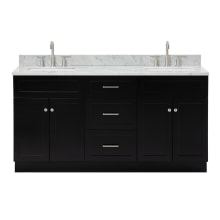 Hamlet 67" Free Standing Double Basin Vanity Set with Cabinet and Marble Vanity Top