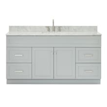 Hamlet 67" Free Standing Single Basin Vanity Set with Cabinet and Marble Vanity Top