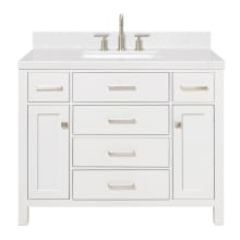 Bristol 42" Free Standing Single Basin Vanity Set with Cabinet, Quartz Vanity Top, and Rectangular Sink