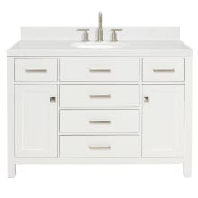 Bristol 48" Free Standing Single Basin Vanity Set with Cabinet, Quartz Vanity Top, and Oval Sink