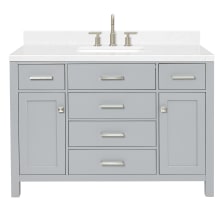 Bristol 48" Free Standing Single Basin Vanity Set with Cabinet, Quartz Vanity Top, and Rectangular Sink