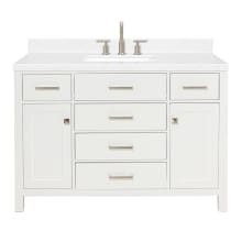 Bristol 48" Free Standing Single Basin Vanity Set with Cabinet, Quartz Vanity Top, and Rectangular Sink