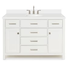 Bristol 49" Free Standing Single Oval Basin Vanity Set with Cabinet and 1-1/2" Thick Quartz Vanity Top