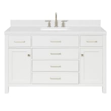 Bristol 55" Free Standing Single Basin Vanity Set with Cabinet, Quartz Vanity Top, and Rectangular Sink