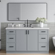 Kelly 61" Free Standing Single Basin Vanity Set with Cabinet and Quartz Vanity Top