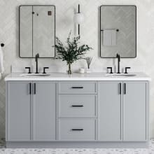 Kelly 72-1/4" Free Standing Double Basin Vanity Set with Cabinet and Quartz Vanity Top