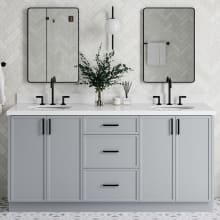 Kelly 73" Free Standing Double Basin Vanity Set with Cabinet and Quartz Vanity Top