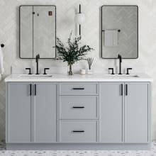 Kelly 73" Free Standing Double Basin Vanity Set with Cabinet and Quartz Vanity Top