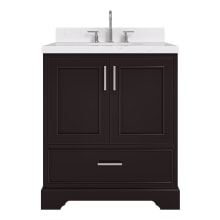 Stafford 30" Free Standing Single Basin Vanity Set with Cabinet, Quartz Vanity Top, and Oval Sink
