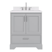 Stafford 30" Free Standing Single Basin Vanity Set with Cabinet, Quartz Vanity Top, and Oval Sink