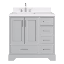 Stafford 36" Free Standing Single Basin Vanity Set with Cabinet, Quartz Vanity Top, and Rectangular Sink