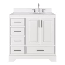 Stafford 36" Free Standing Single Basin Vanity Set with Cabinet, Quartz Vanity Top, and Oval Sink