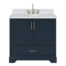 Stafford 37" Free Standing Single Basin Vanity Set with Cabinet and Marble Vanity Top