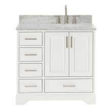 Stafford 37" Free Standing Single Basin Vanity Set with Cabinet and Marble Vanity Top