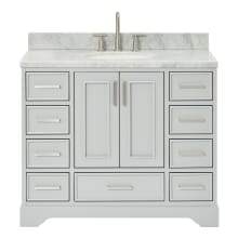 Stafford 43" Free Standing Single Basin Vanity Set with Cabinet and Marble Vanity Top