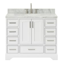 Stafford 43" Free Standing Single Basin Vanity Set with Cabinet and Marble Vanity Top