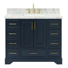 Stafford 43" Free Standing Single Basin Vanity Set with Cabinet and Marble Vanity Top