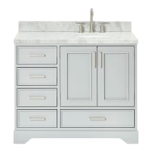 Stafford 43" Free Standing Single Basin Vanity Set with Cabinet and Marble Vanity Top