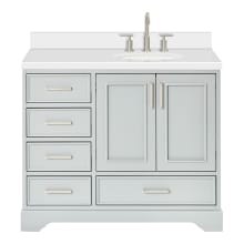 Stafford 43" Free Standing Single Basin Vanity Set with Cabinet and Quartz Vanity Top