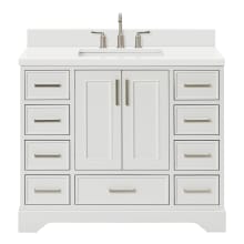 Stafford 43" Free Standing Single Basin Vanity Set with Cabinet and Quartz Vanity Top