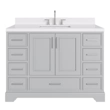 Stafford 48" Free Standing Single Basin Vanity Set with Cabinet, Quartz Vanity Top, and Rectangular Sink