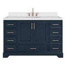 Stafford 54" Free Standing Single Basin Vanity Set with Cabinet, Quartz Vanity Top, and Oval Sink