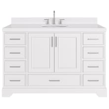 Stafford 54" Free Standing Single Basin Vanity Set with Cabinet, Quartz Vanity Top, and Oval Sink