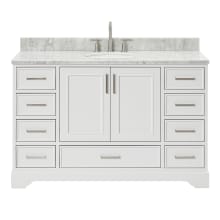 Stafford 55" Free Standing Single Basin Vanity Set with Cabinet and Marble Vanity Top