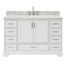 Stafford 55" Free Standing Single Basin Vanity Set with Cabinet and Marble Vanity Top