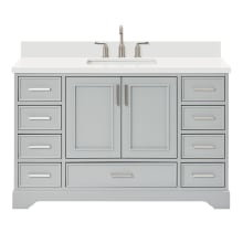Stafford 55" Free Standing Single Basin Vanity Set with Cabinet and Quartz Vanity Top