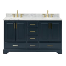 Stafford 61" Free Standing Double Basin Vanity Set with Cabinet and Marble Vanity Top