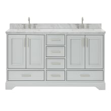 Stafford 61" Free Standing Double Basin Vanity Set with Cabinet and Marble Vanity Top
