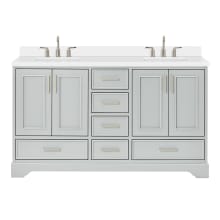 Stafford 61" Free Standing Double Basin Vanity Set with Cabinet and Quartz Vanity Top