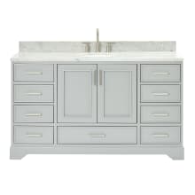 Stafford 61" Free Standing Single Basin Vanity Set with Cabinet and Marble Vanity Top
