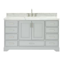 Stafford 61" Free Standing Single Basin Vanity Set with Cabinet and Marble Vanity Top