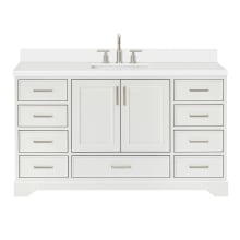 Stafford 61" Free Standing Single Basin Vanity Set with Cabinet and Quartz Vanity Top