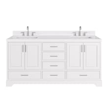 Stafford 72" Free Standing Double Basin Vanity Set with Cabinet, Quartz Vanity Top, and Rectangular Sink