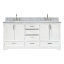 Stafford 73" Free Standing Double Basin Vanity Set with Cabinet and Marble Vanity Top