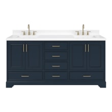 Stafford 73" Free Standing Double Basin Vanity Set with Cabinet and Quartz Vanity Top