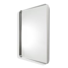 40" x 30" Contemporary Rectangular Metal Framed Bathroom Wall Mirror