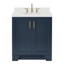 Taylor 30" Free Standing Single Basin Vanity Set with Cabinet, Quartz Vanity Top, and Oval Bathroom Sink