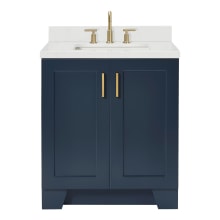 Taylor 30" Free Standing Single Basin Vanity Set with Cabinet, Quartz Vanity Top, and Rectangular Bathroom Sink