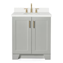 Taylor 31" Free Standing Single Basin Vanity Set with Hardwood Cabinet, Quartz Vanity Top, and Oval Bathroom Sink